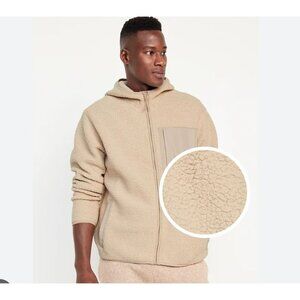 NWT Gap Men's Sherpa Teddy Zip Hoodie Size XL